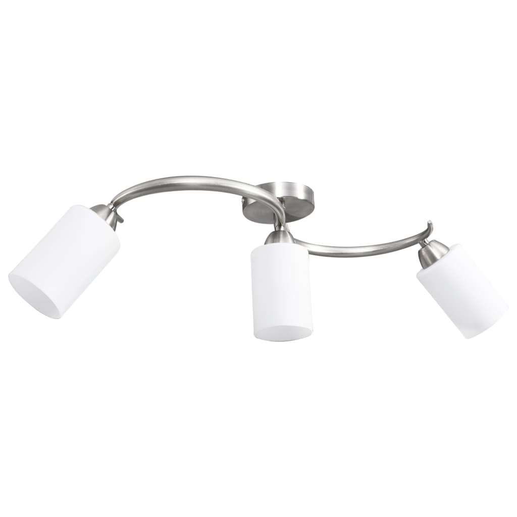 Plafondlamp met keramieke cilindervormige kappen 3xE14 wit Plafondlampen | Creëer jouw Trendy Thuis | Gratis bezorgd & Retour | Trendy.nl