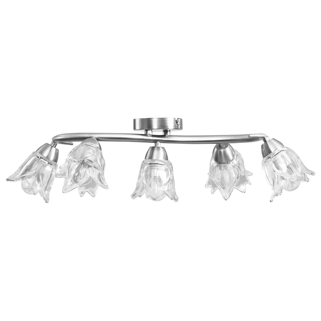 Plafondlamp met glazen tulpvormige kappen 5xE14 transparant Plafondlampen | Creëer jouw Trendy Thuis | Gratis bezorgd & Retour | Trendy.nl