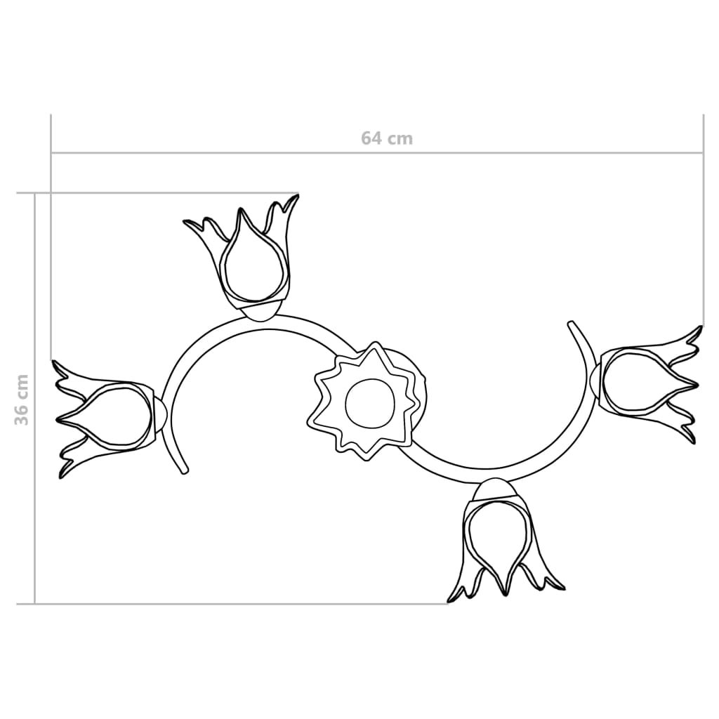 Plafondlamp met glazen tulpvormige kappen 5xE14 transparant Plafondlampen | Creëer jouw Trendy Thuis | Gratis bezorgd & Retour | Trendy.nl