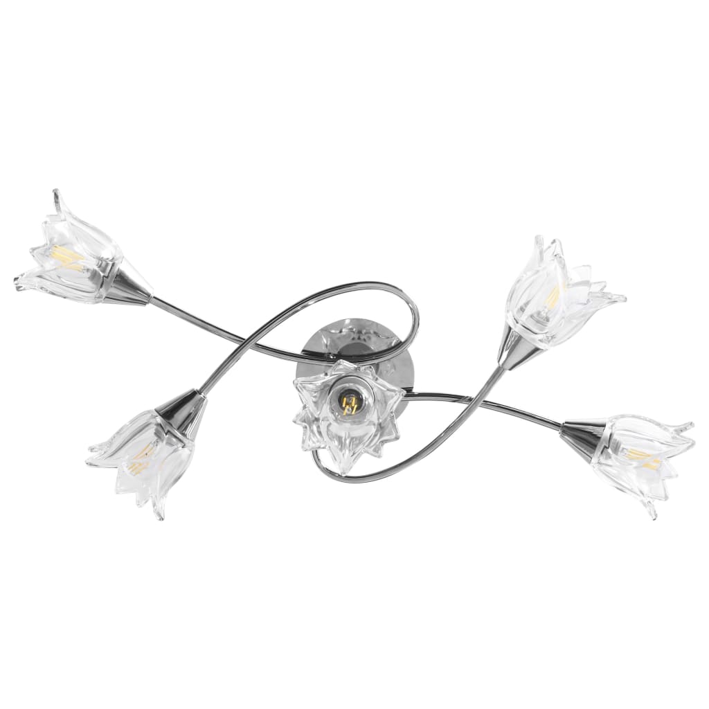 Plafondlamp met glazen tulpvormige kappen 5xE14 transparant Plafondlampen | Creëer jouw Trendy Thuis | Gratis bezorgd & Retour | Trendy.nl