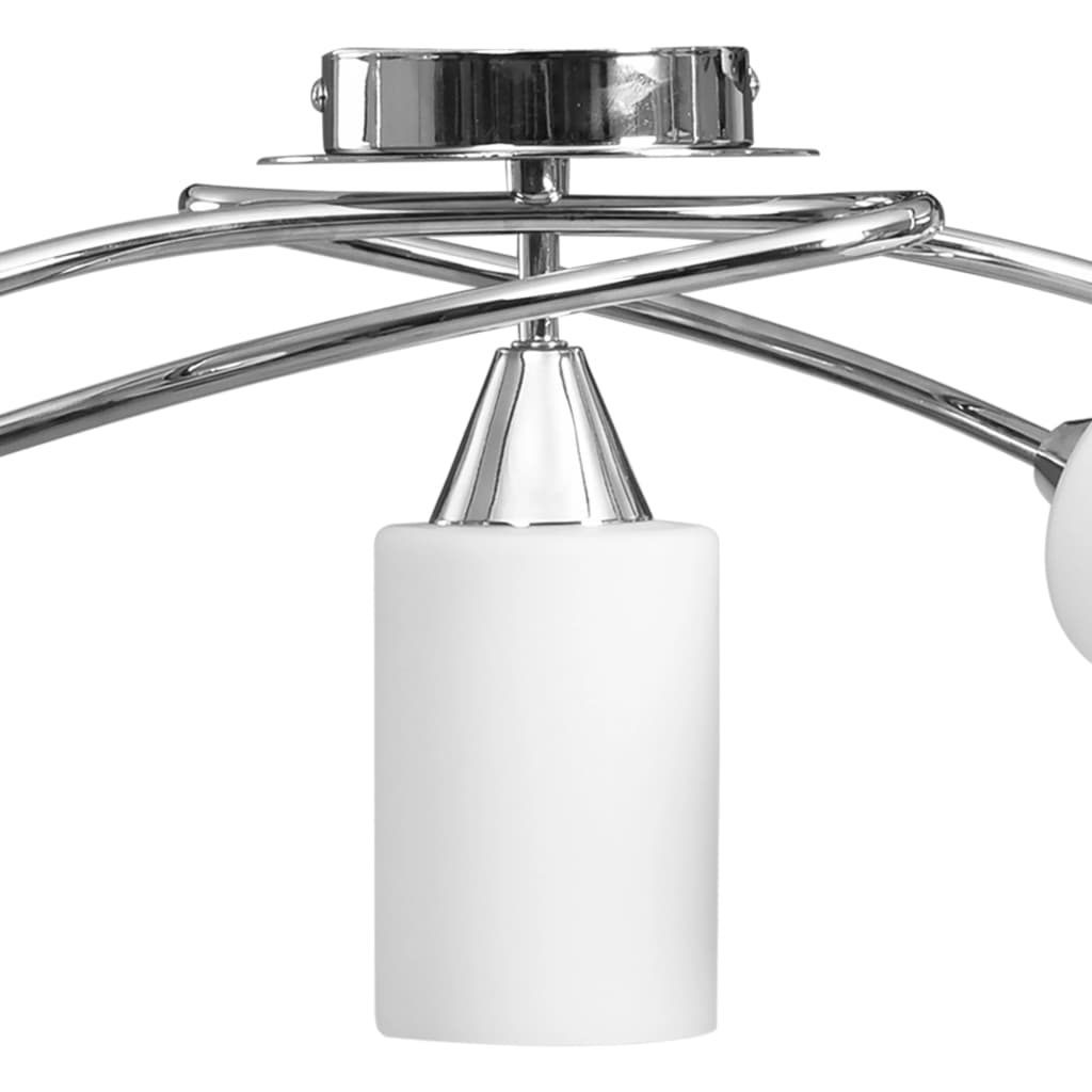 Plafondlamp met keramieken cilindervormige kappen 5xE14 wit Plafondlampen | Creëer jouw Trendy Thuis | Gratis bezorgd & Retour | Trendy.nl