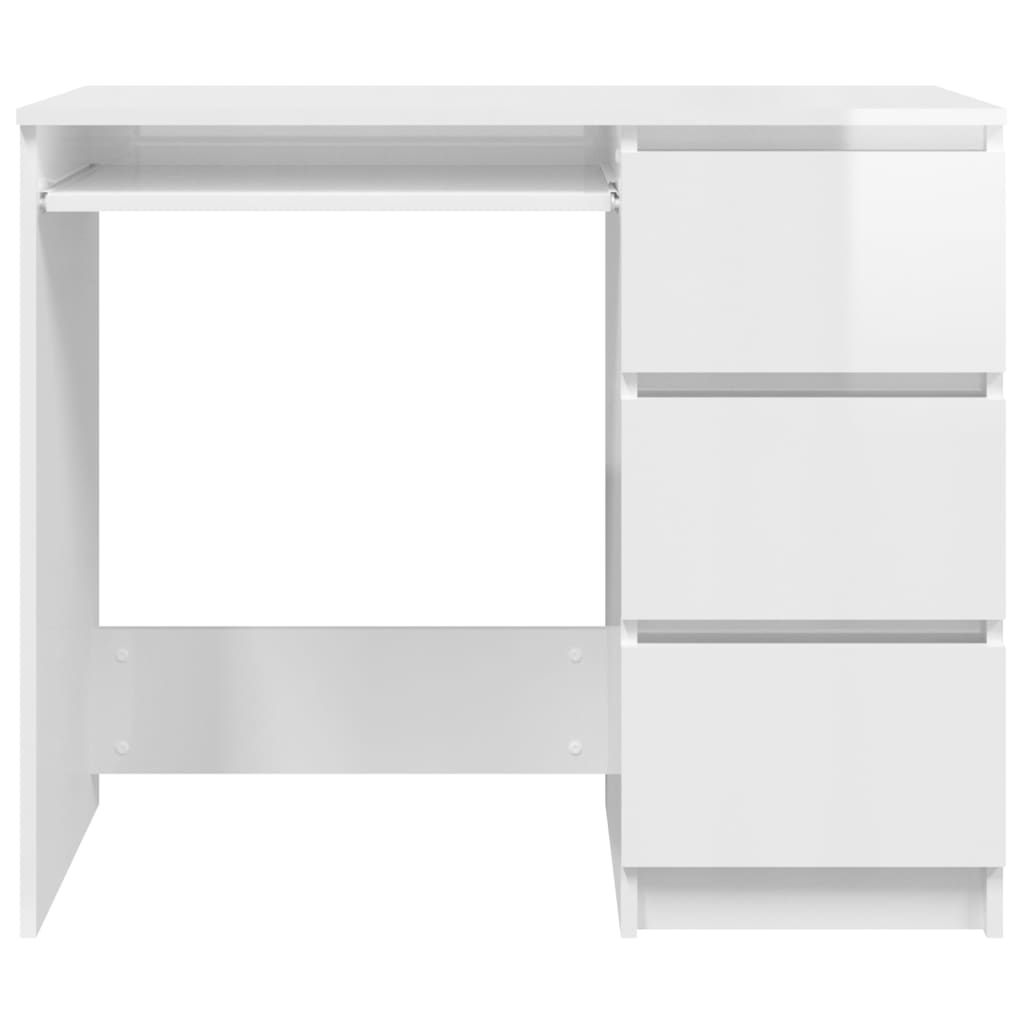 Bureau 90x45x76 cm spaanplaat hoogglans wit Bureaus | Creëer jouw Trendy Thuis | Gratis bezorgd & Retour | Trendy.nl