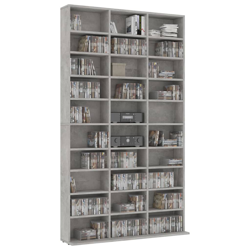 Cd-kast 102x16x177,5 cm bewerkt hout betongrijs Cd- & dvd-kasten | Creëer jouw Trendy Thuis | Gratis bezorgd & Retour | Trendy.nl