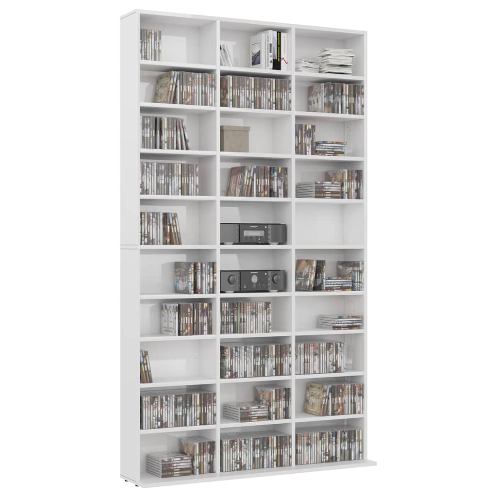 Cd-kast 102x16x177,5 cm bewerkt hout hoogglans wit Cd- & dvd-kasten | Creëer jouw Trendy Thuis | Gratis bezorgd & Retour | Trendy.nl