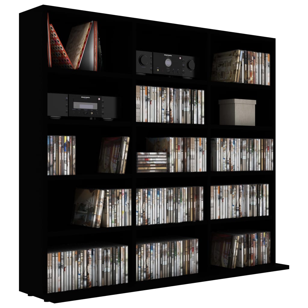 Cd-kast 102x23x89,5 cm bewerkt hout zwart Cd- & dvd-kasten | Creëer jouw Trendy Thuis | Gratis bezorgd & Retour | Trendy.nl