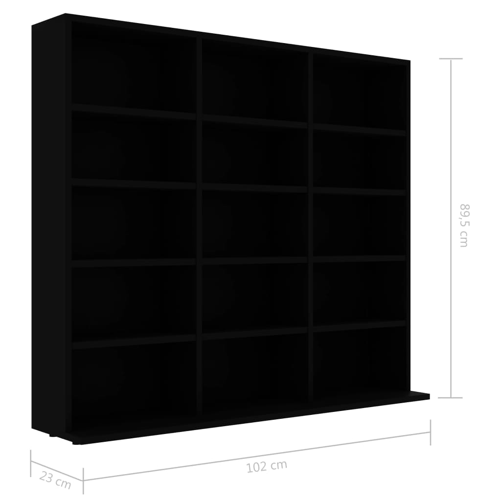 Cd-kast 102x23x89,5 cm bewerkt hout zwart Cd- & dvd-kasten | Creëer jouw Trendy Thuis | Gratis bezorgd & Retour | Trendy.nl