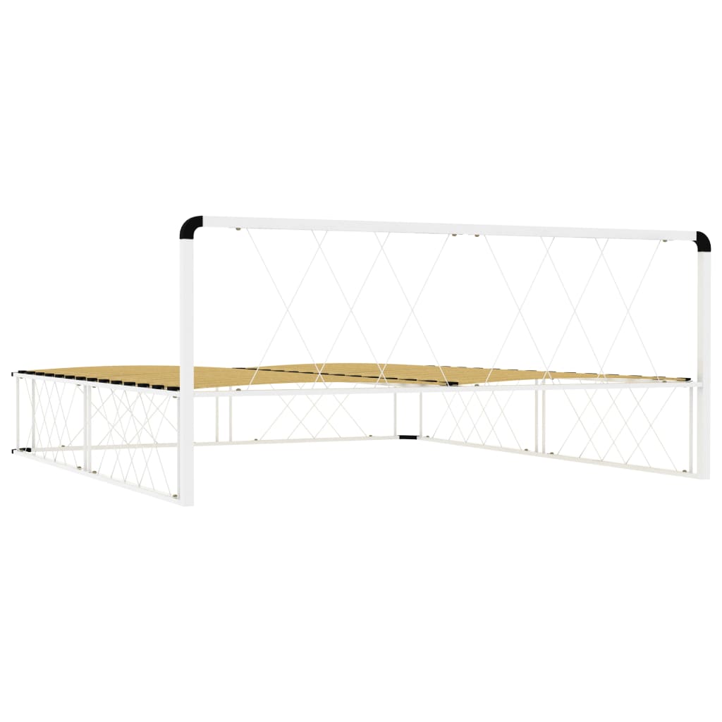 Bedframe metaal wit 200x200 cm Bedden & bedframes | Creëer jouw Trendy Thuis | Gratis bezorgd & Retour | Trendy.nl