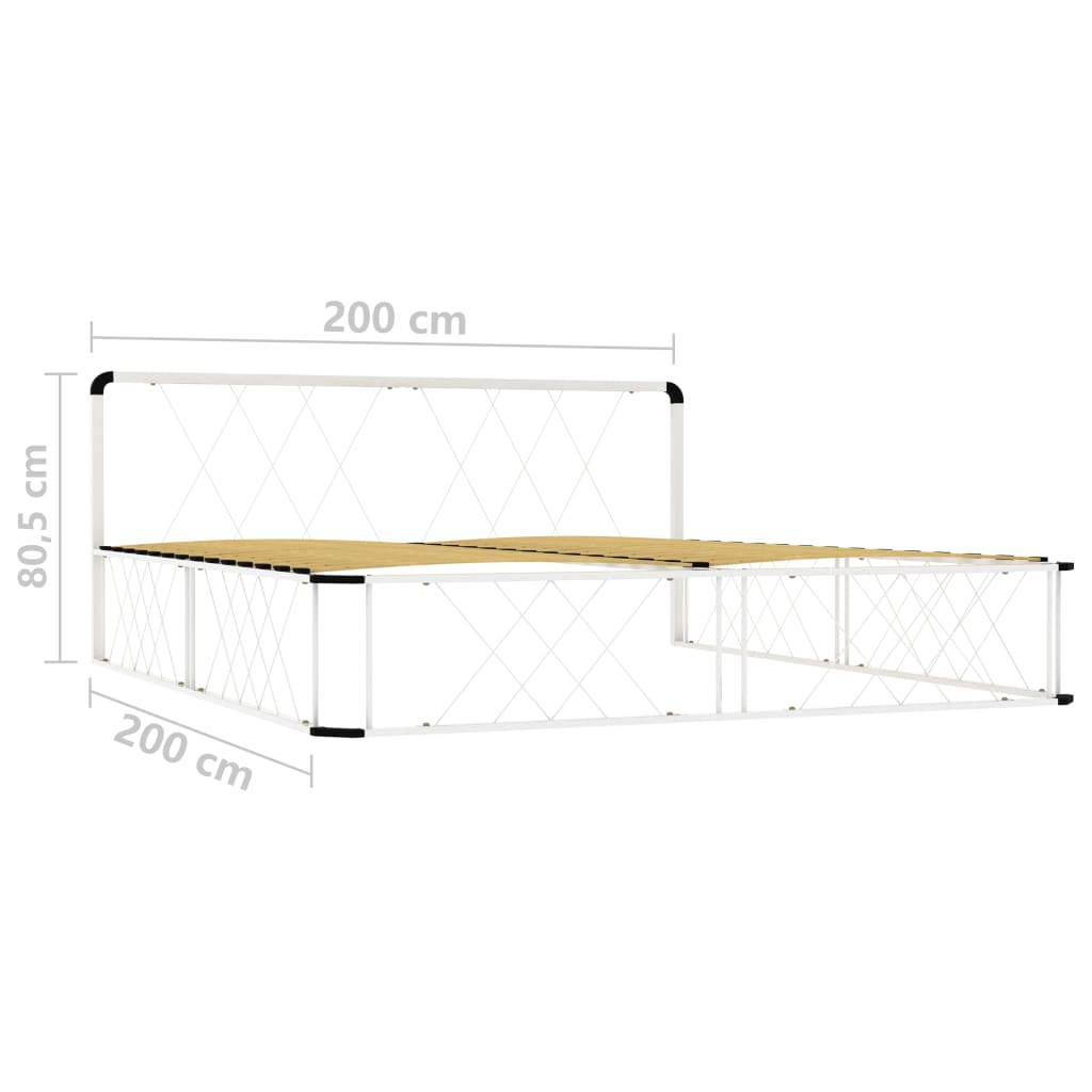 Bedframe metaal wit 200x200 cm Bedden & bedframes | Creëer jouw Trendy Thuis | Gratis bezorgd & Retour | Trendy.nl