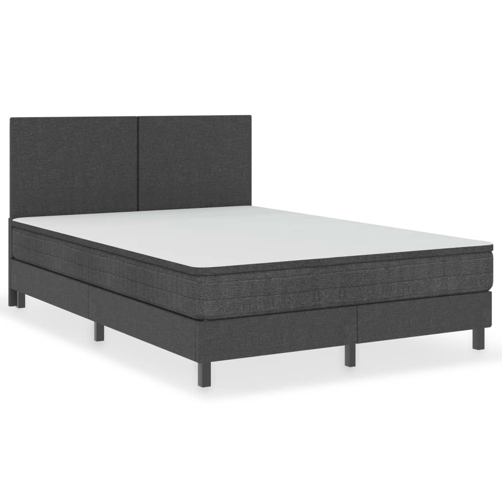 Boxspring stof donkergrijs 160x200 cm