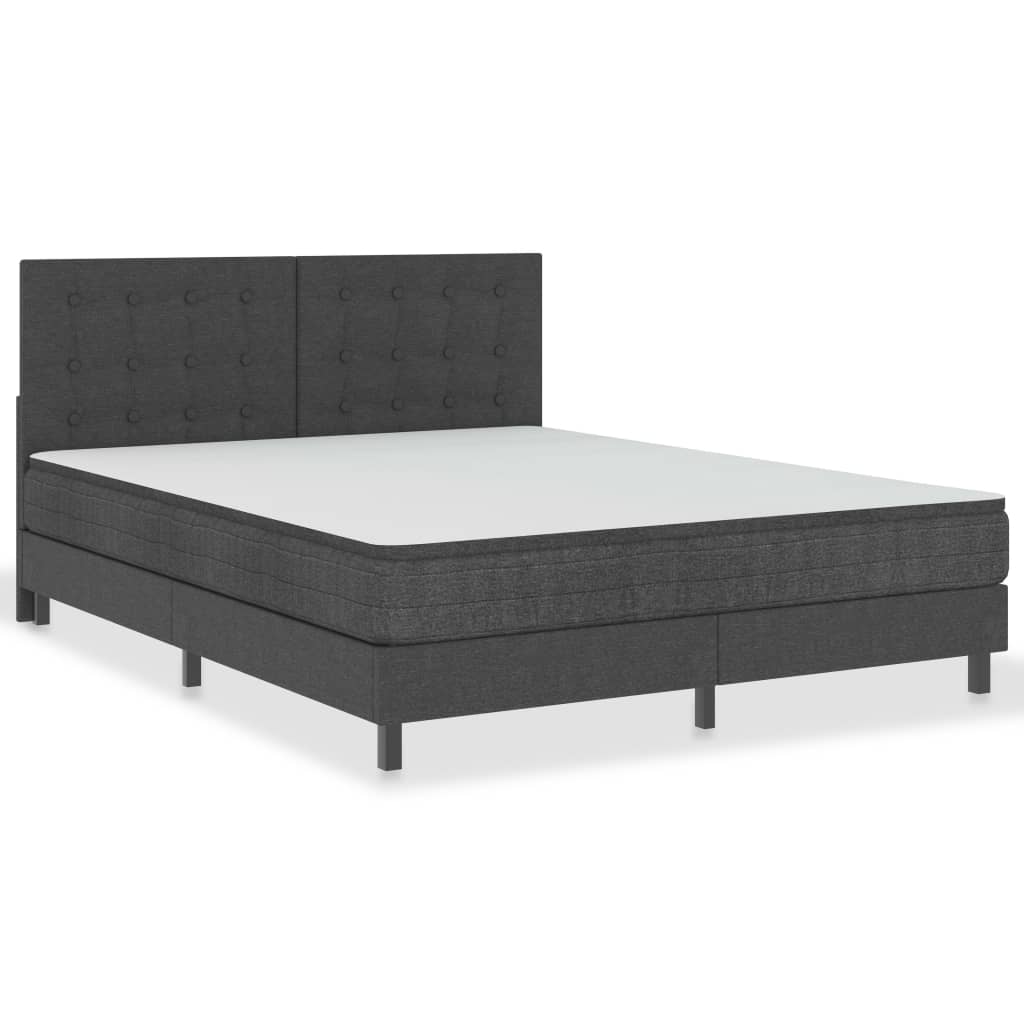 Boxspring stof donkergrijs 160x200 cm