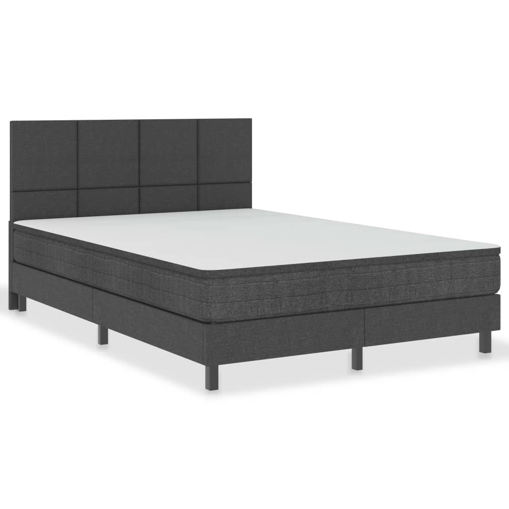 Boxspring stof donkergrijs 160x200 cm