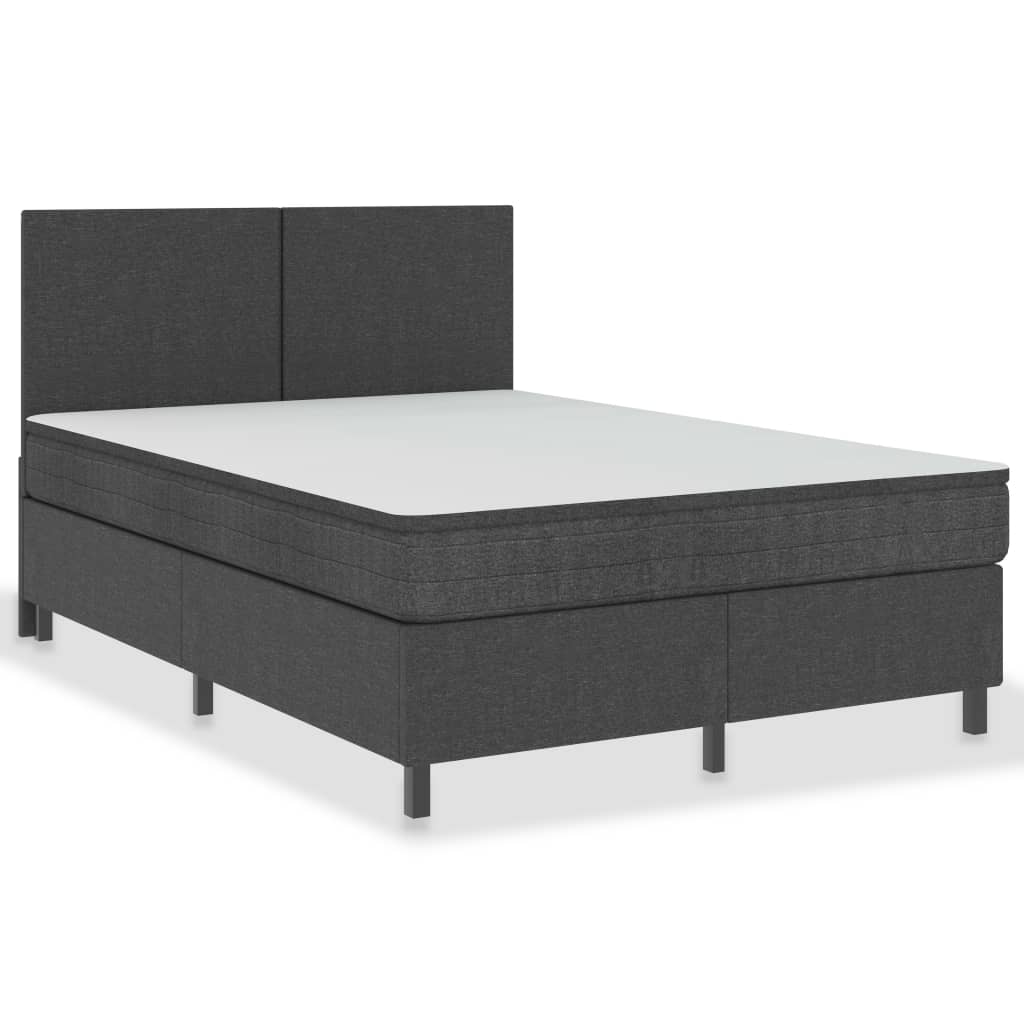 Boxspring stof donkergrijs 160x200 cm