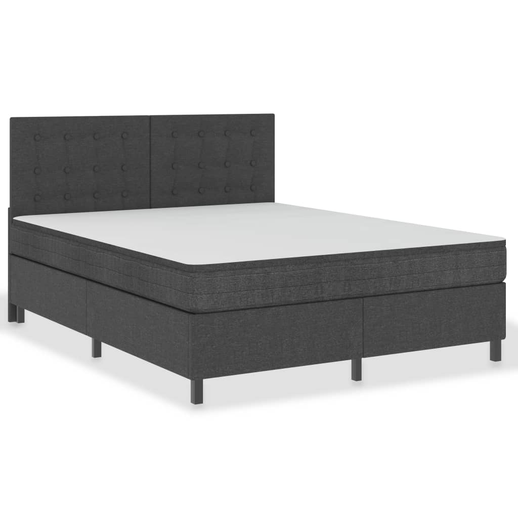 Boxspring stof donkergrijs 160x200 cm