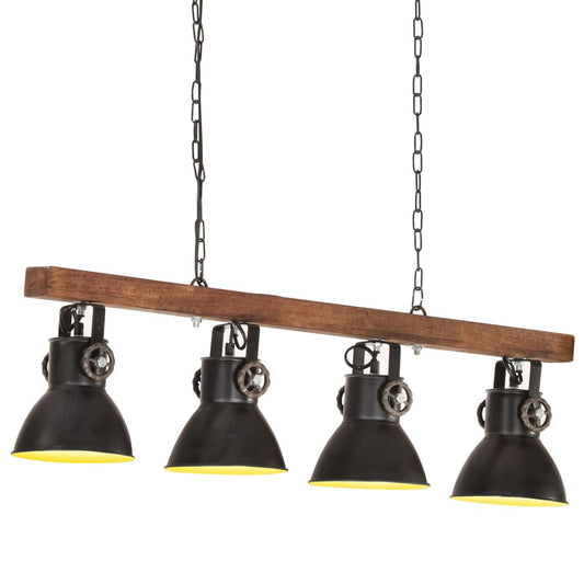 Plafondlamp industrieel E27 mangohout zwart Lampen | Creëer jouw Trendy Thuis | Gratis bezorgd & Retour | Trendy.nl