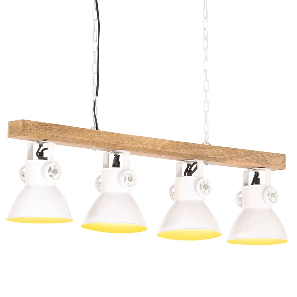 Plafondlamp industrieel E27 mangohout wit Lampen | Creëer jouw Trendy Thuis | Gratis bezorgd & Retour | Trendy.nl