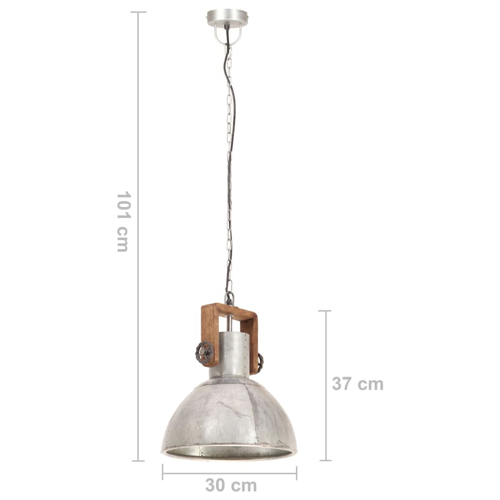 Hanglamp industrieel rond 25 W E27 30 cm zilverkleurig Lampen | Creëer jouw Trendy Thuis | Gratis bezorgd & Retour | Trendy.nl