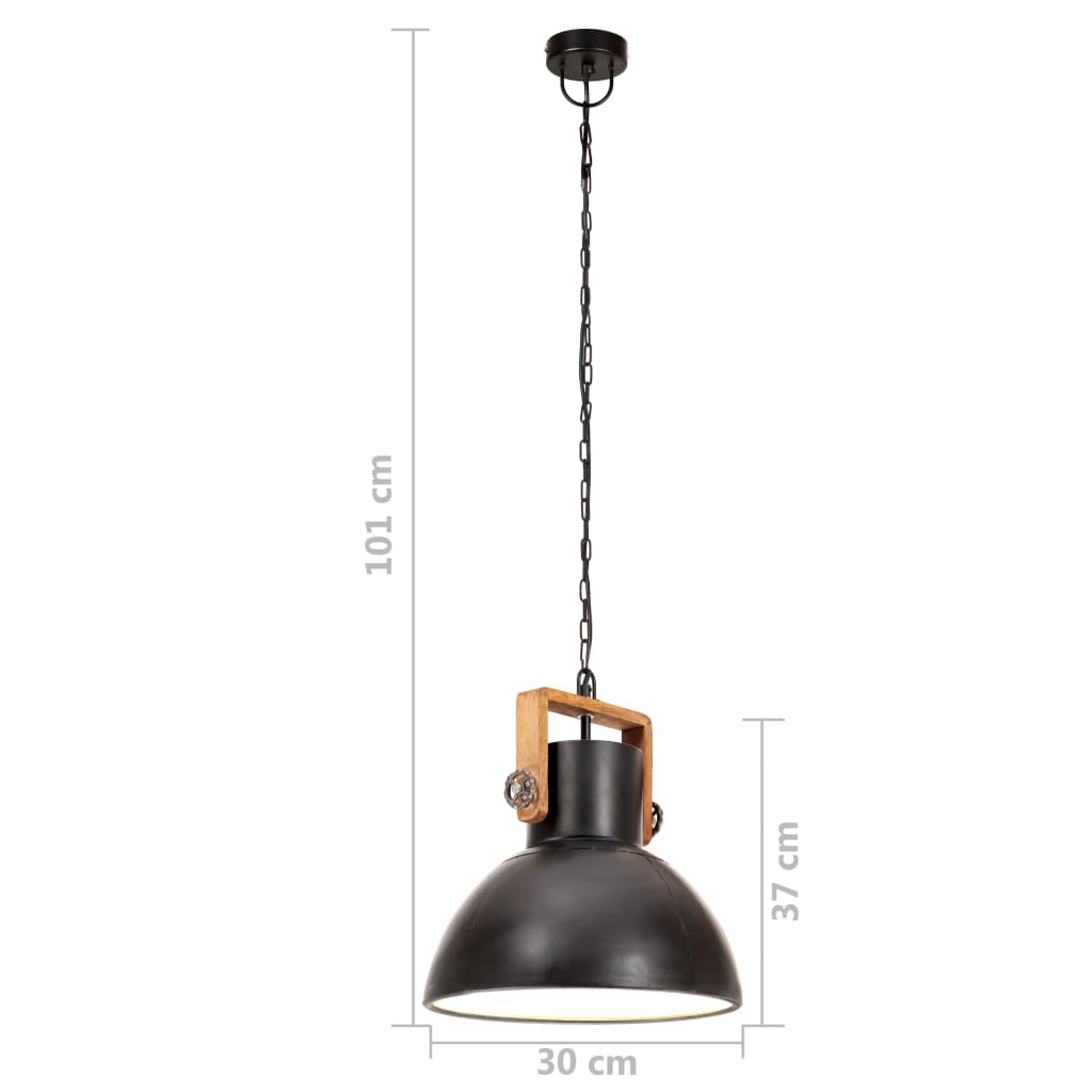 Hanglamp industrieel rond 25 W E27 30 cm zwart Lampen | Creëer jouw Trendy Thuis | Gratis bezorgd & Retour | Trendy.nl