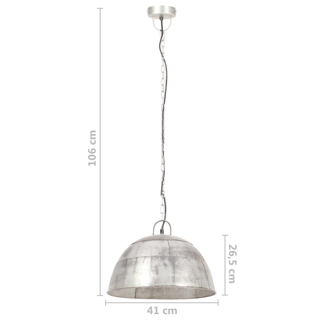 Hanglamp industrieel vintage rond 25 W E27 41 cm zilverkleurig Lampen | Creëer jouw Trendy Thuis | Gratis bezorgd & Retour | Trendy.nl