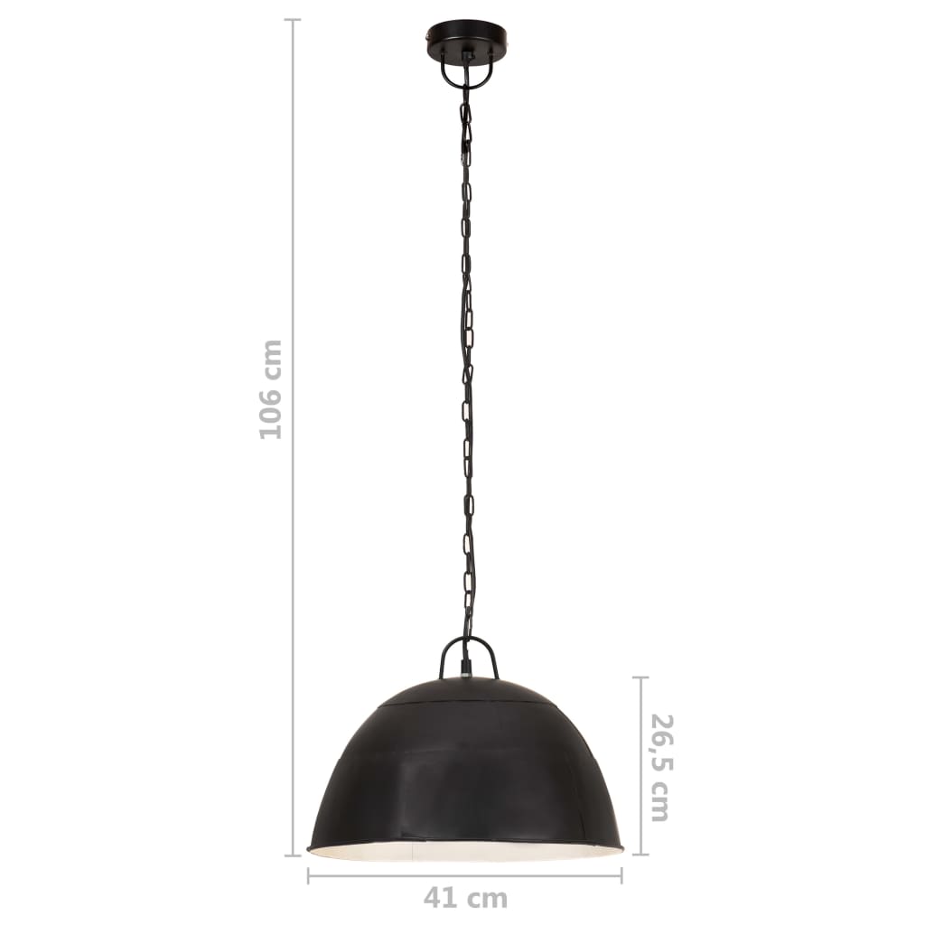 Hanglamp industrieel vintage rond 25 W E27 41 cm zwart Lampen | Creëer jouw Trendy Thuis | Gratis bezorgd & Retour | Trendy.nl