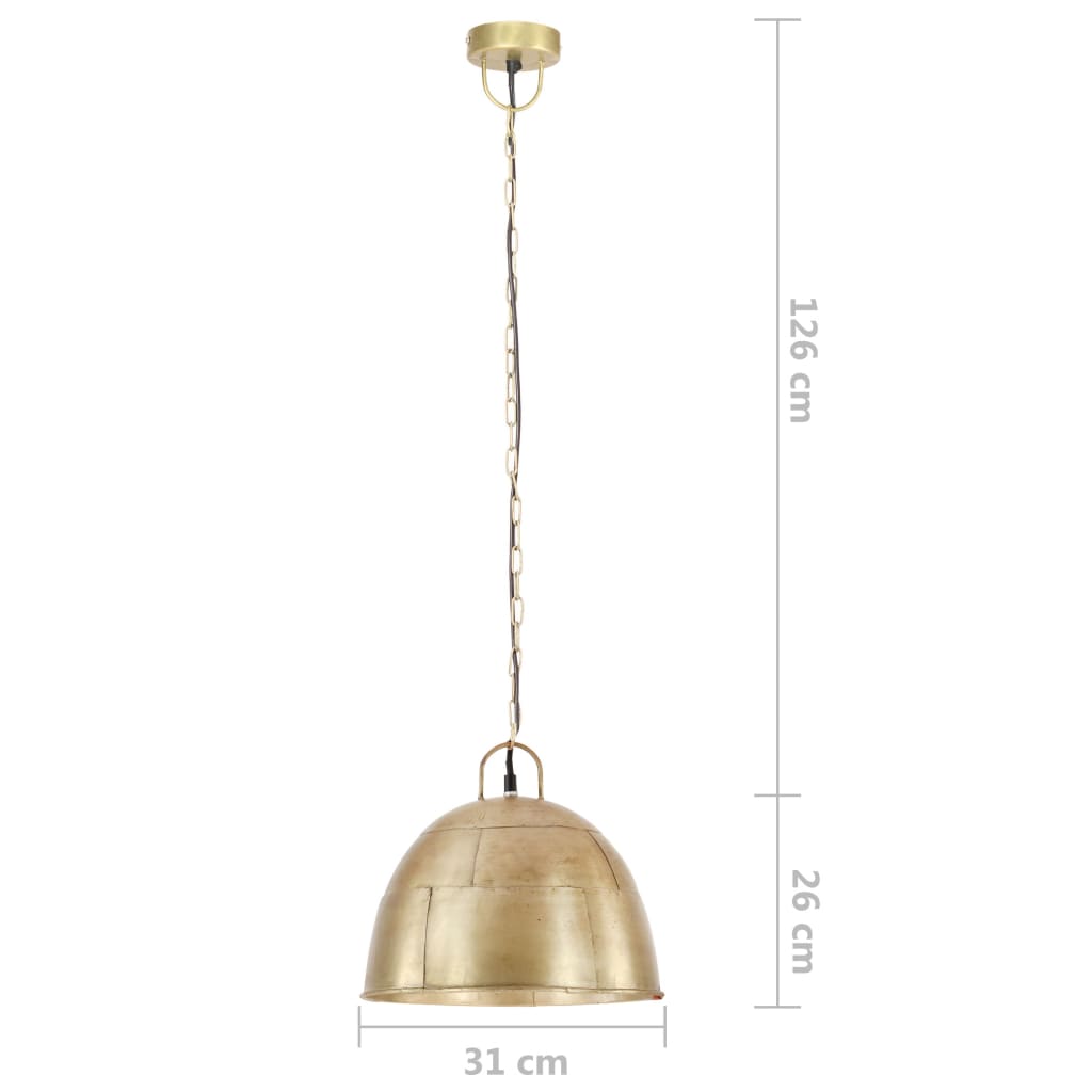 Hanglamp industrieel vintage rond 25 W E27 31 cm messingkleurig Lampen | Creëer jouw Trendy Thuis | Gratis bezorgd & Retour | Trendy.nl