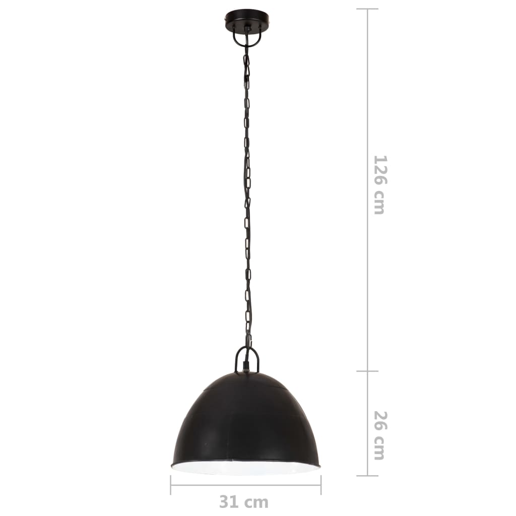 Hanglamp industrieel vintage rond 25 W E27 31 cm zwart Lampen | Creëer jouw Trendy Thuis | Gratis bezorgd & Retour | Trendy.nl