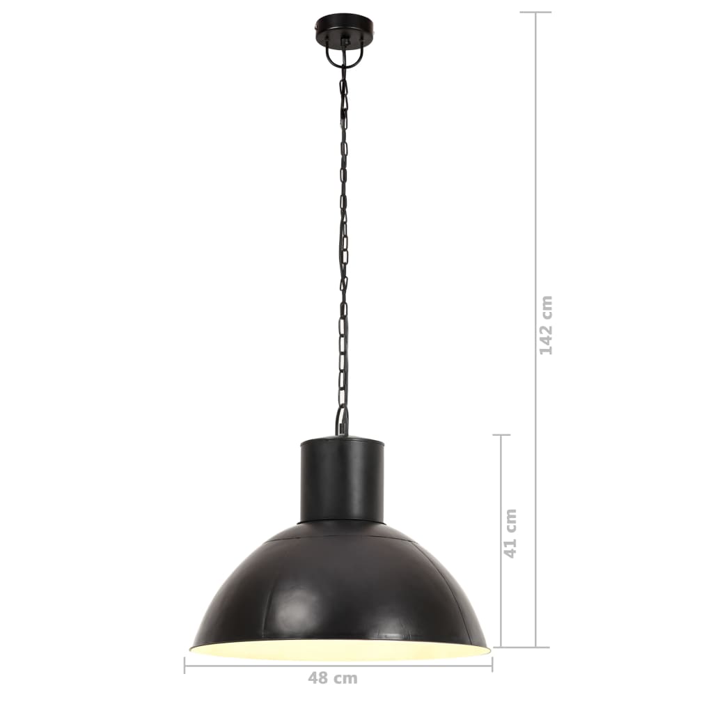 Hanglamp rond 25 W E27 48 cm zwart Lampen | Creëer jouw Trendy Thuis | Gratis bezorgd & Retour | Trendy.nl