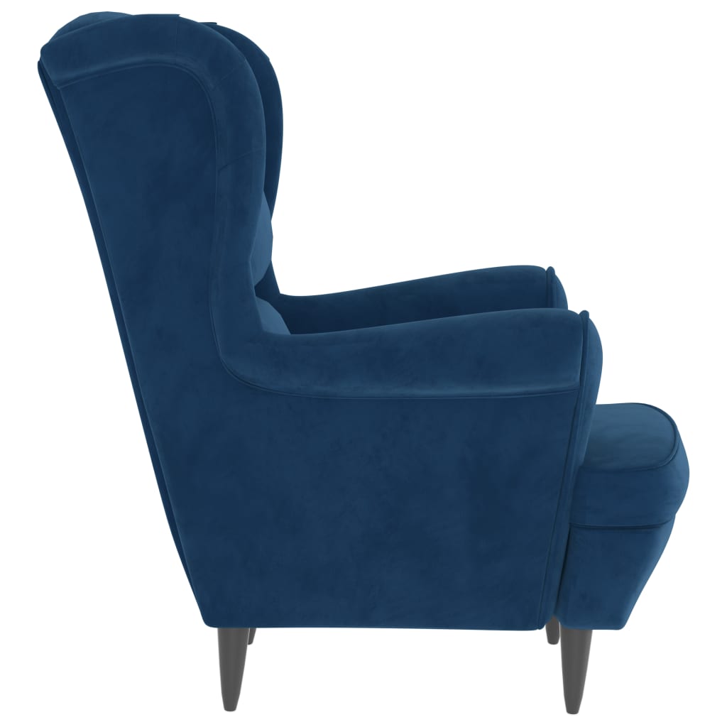 Fauteuil fluweel blauw