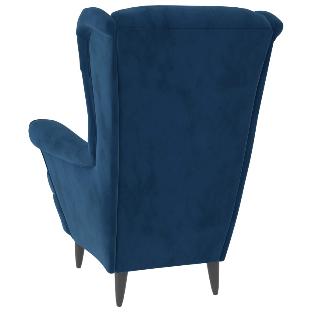 Fauteuil fluweel blauw