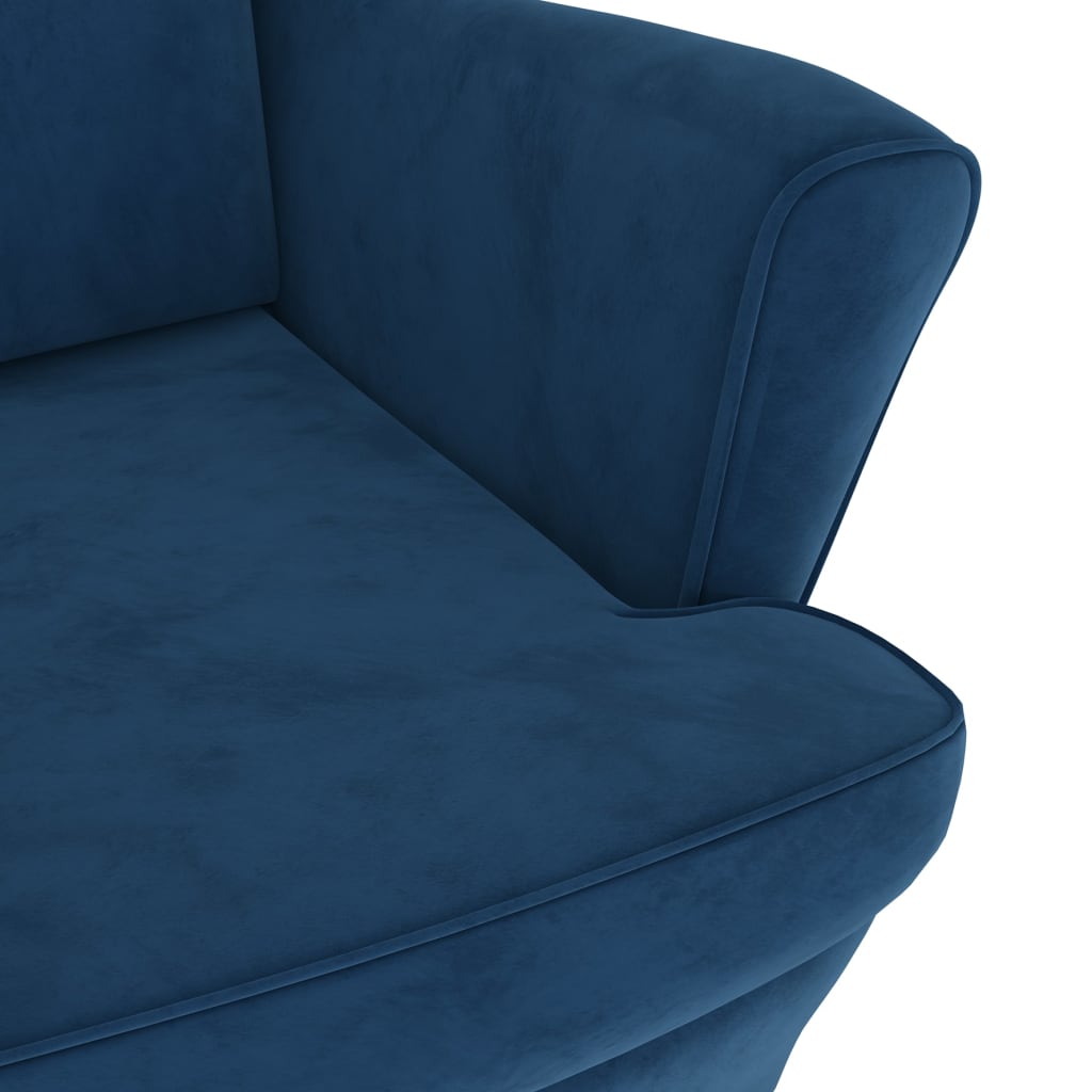 Fauteuil fluweel blauw