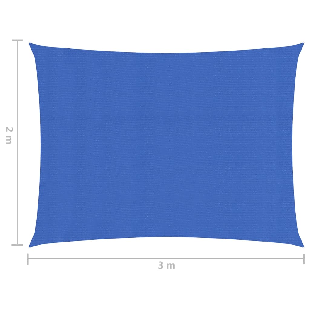 Zonnezeil 160 g/m² 2x3 m HDPE blauw