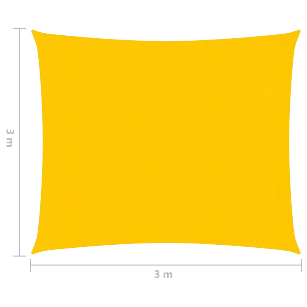Zonnezeil 160 g/m² 3x3 m HDPE geel