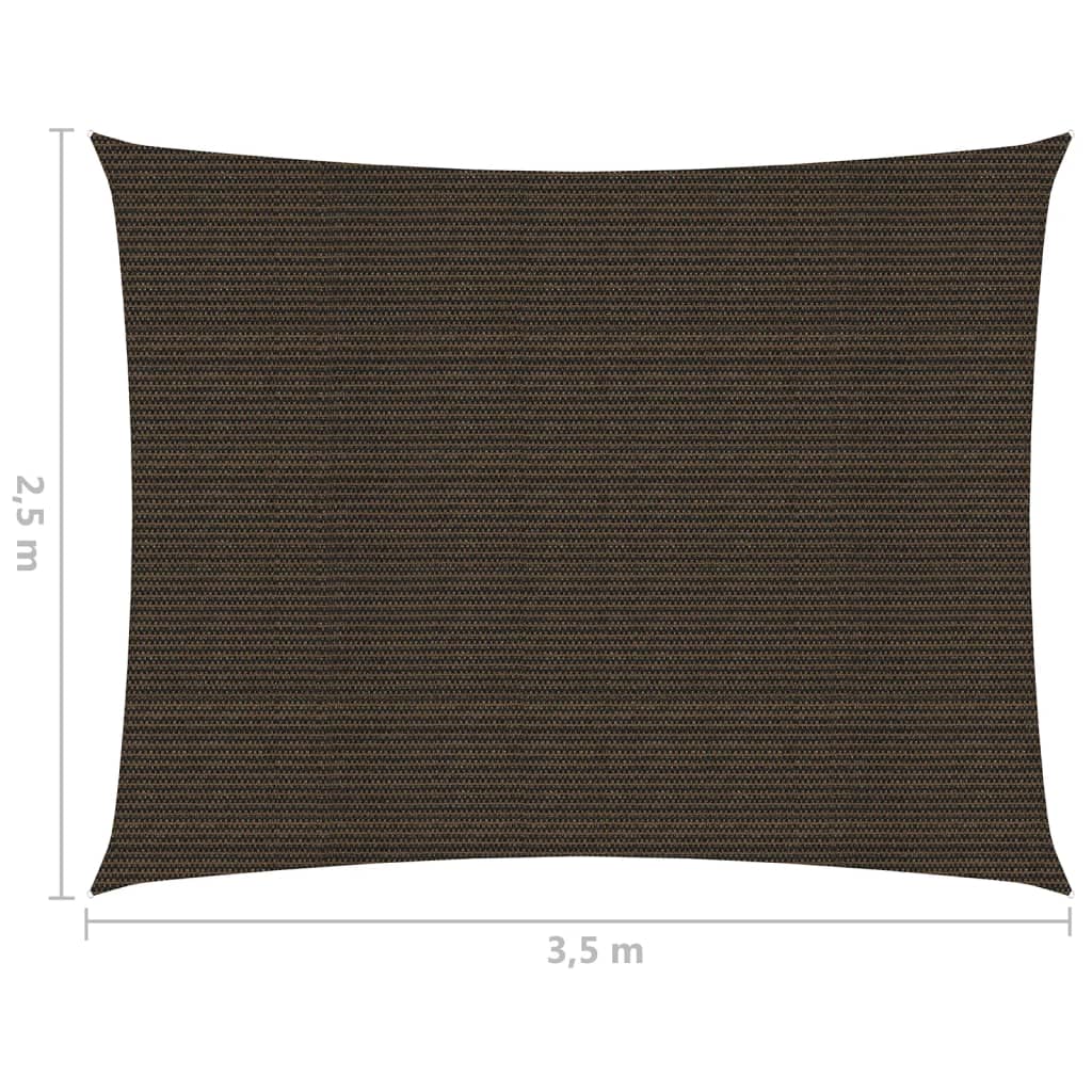 Zonnezeil 160 g/m² 2,5x3,5 m HDPE bruin