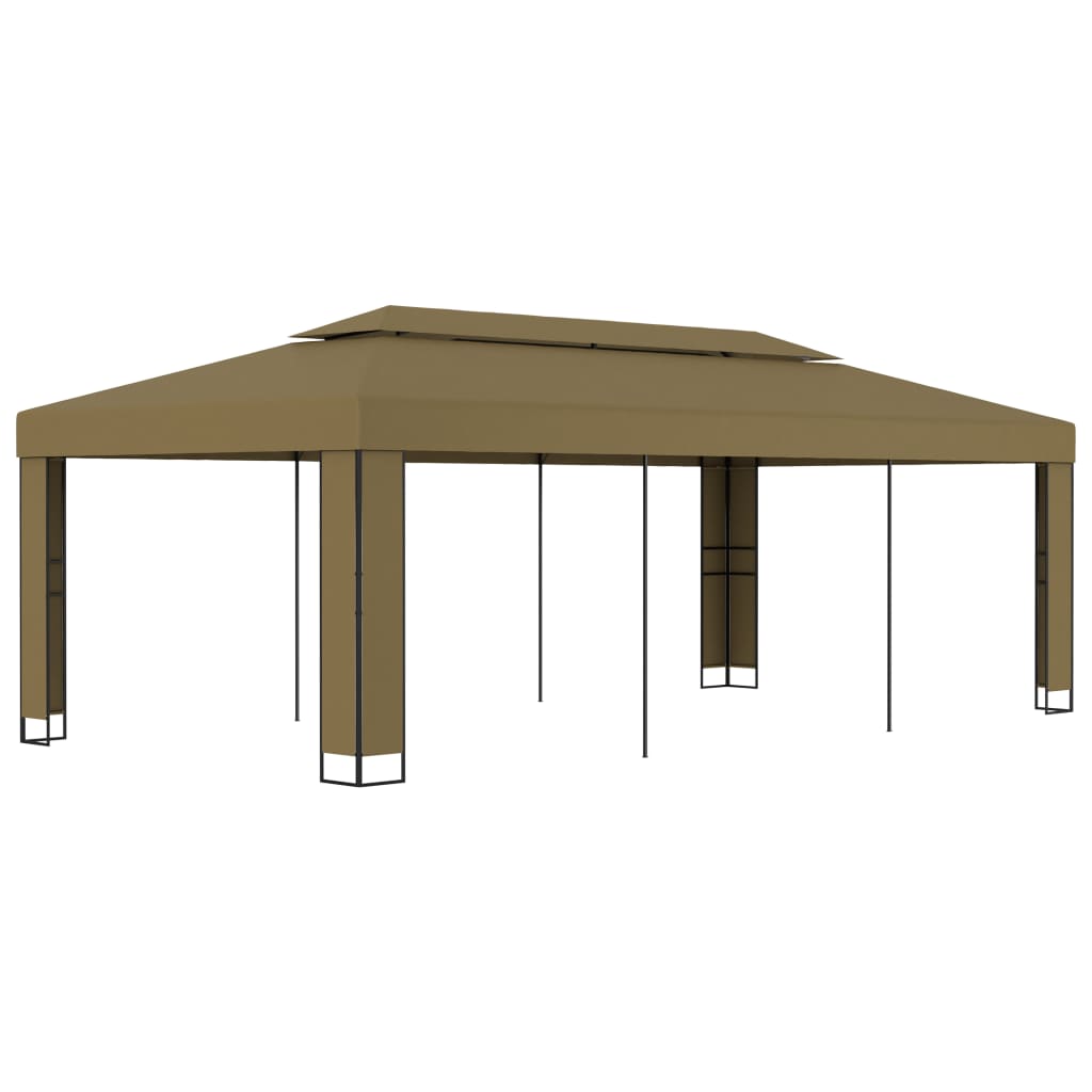 Prieel met dubbel dak 180 g/m² 3x6 m taupe Partytenten & prieëlen | Creëer jouw Trendy Thuis | Gratis bezorgd & Retour | Trendy.nl