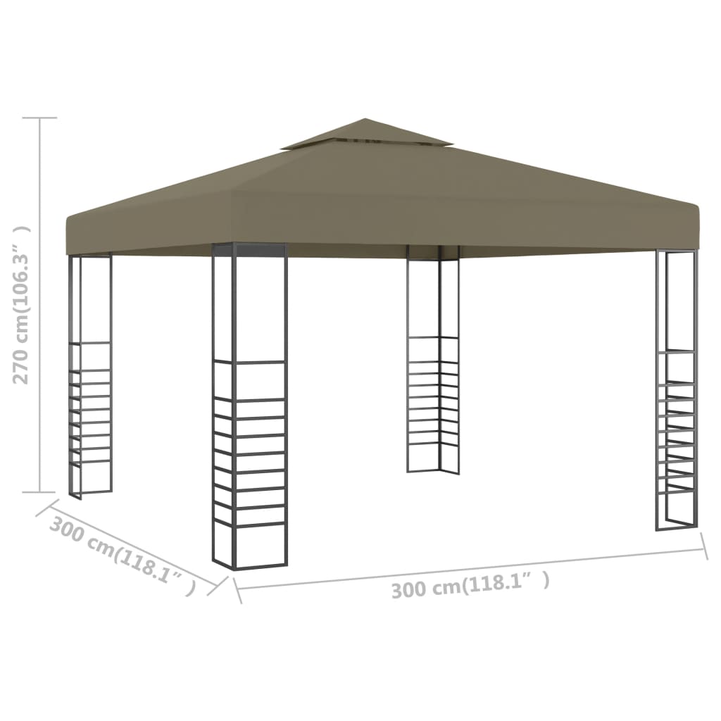 Tuinpaviljoen 180 g/m² 3x3 m taupe