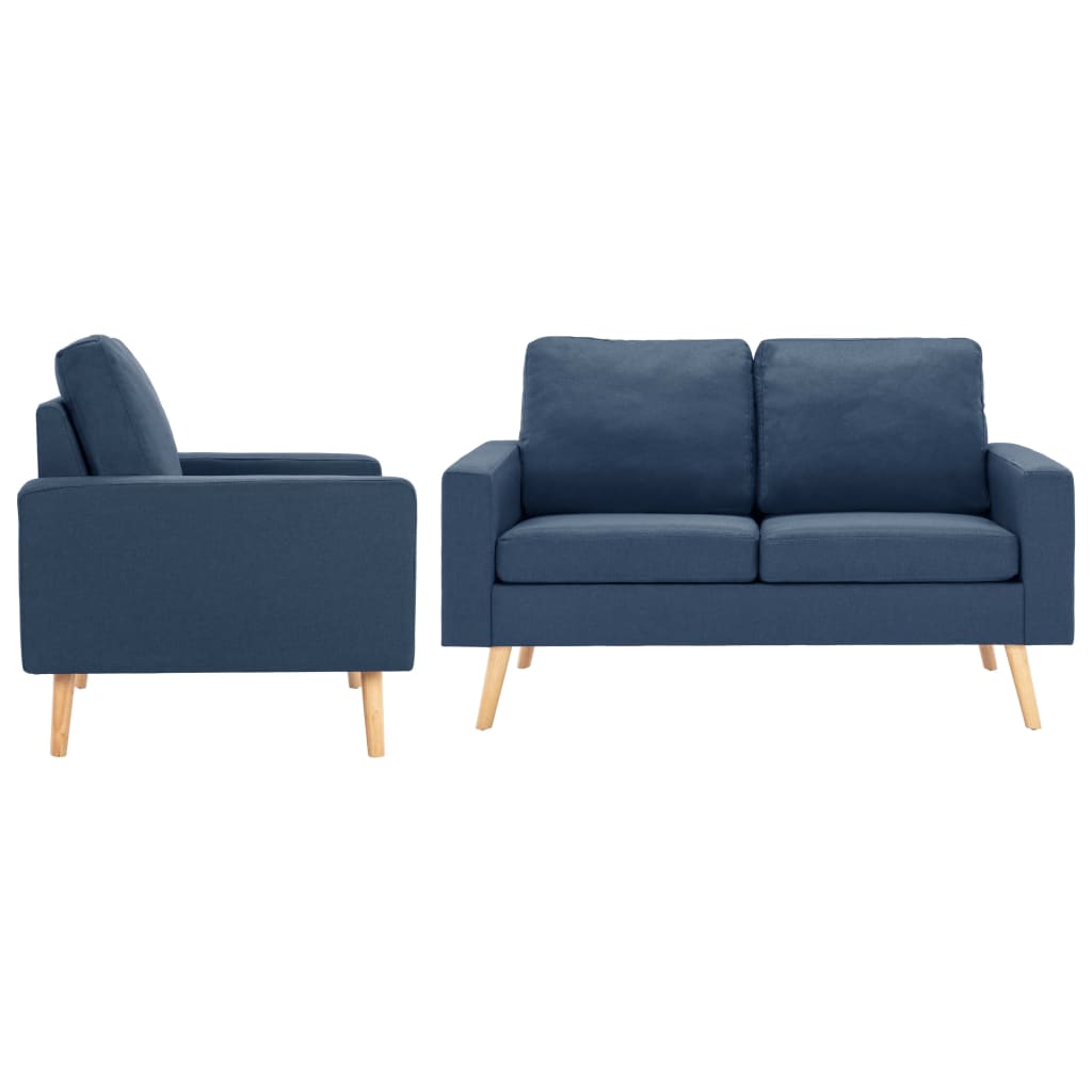 2-delig Bankstel stof blauw Banken | Creëer jouw Trendy Thuis | Gratis bezorgd & Retour | Trendy.nl