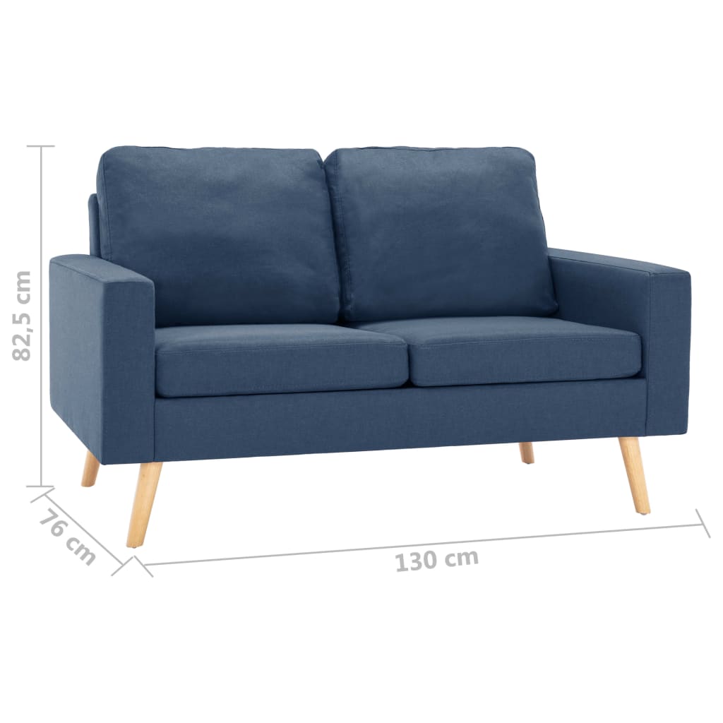 2-delig Bankstel stof blauw Banken | Creëer jouw Trendy Thuis | Gratis bezorgd & Retour | Trendy.nl