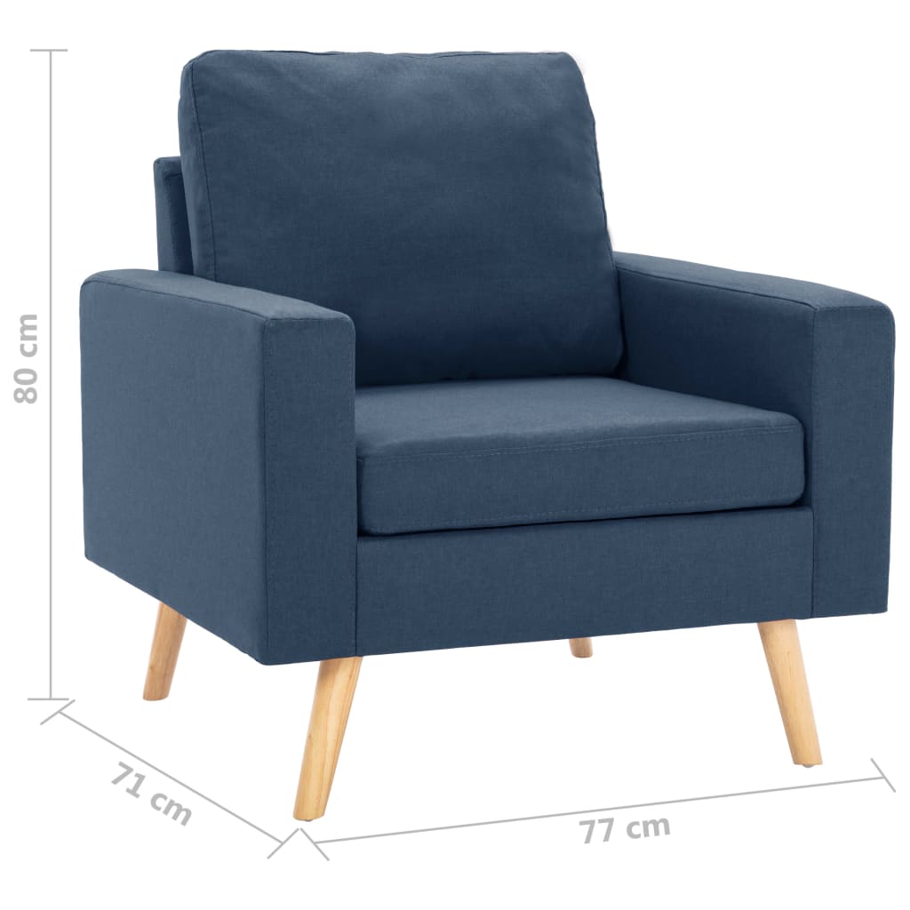 2-delig Bankstel stof blauw Banken | Creëer jouw Trendy Thuis | Gratis bezorgd & Retour | Trendy.nl