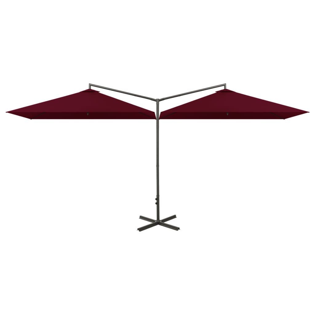 Parasol dubbel met stalen paal 600x300 cm bordeauxrood Parasols en zonneschermen | Creëer jouw Trendy Thuis | Gratis bezorgd & Retour | Trendy.nl