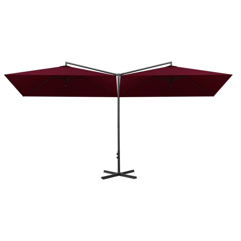 Parasol dubbel met stalen paal 600x300 cm bordeauxrood Parasols en zonneschermen | Creëer jouw Trendy Thuis | Gratis bezorgd & Retour | Trendy.nl