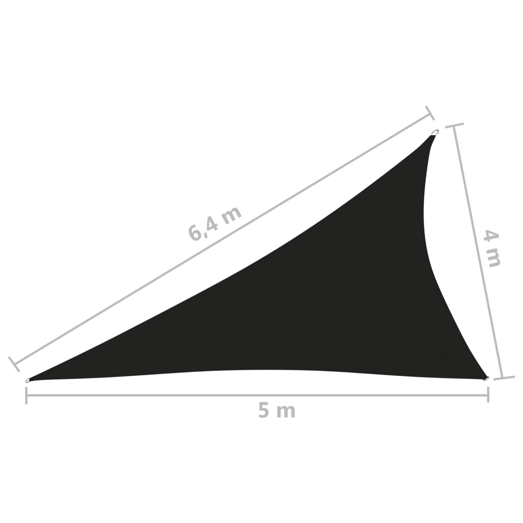 Zonnescherm driehoekig 4x5x6,4 m oxford stof zwart