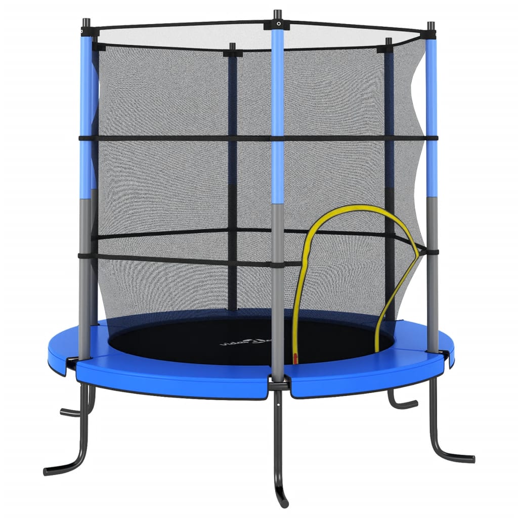 Trampoline met veiligheidsnet rond 140x160 cm blauw Trampolines | Creëer jouw Trendy Thuis | Gratis bezorgd & Retour | Trendy.nl