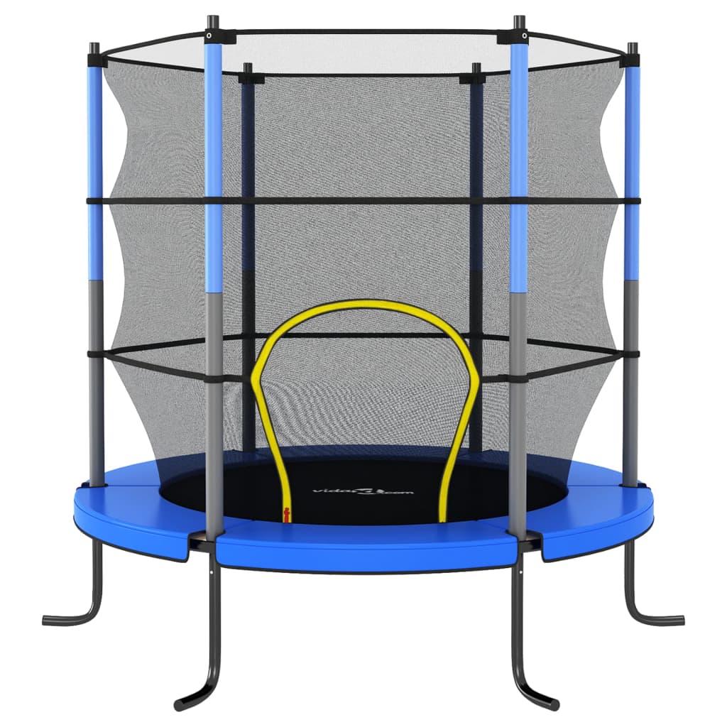 Trampoline met veiligheidsnet rond 140x160 cm blauw Trampolines | Creëer jouw Trendy Thuis | Gratis bezorgd & Retour | Trendy.nl