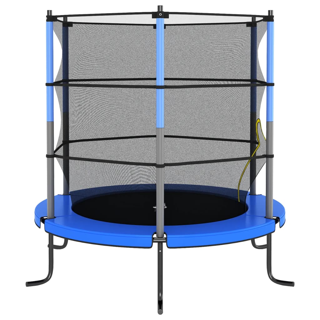 Trampoline met veiligheidsnet rond 140x160 cm blauw Trampolines | Creëer jouw Trendy Thuis | Gratis bezorgd & Retour | Trendy.nl