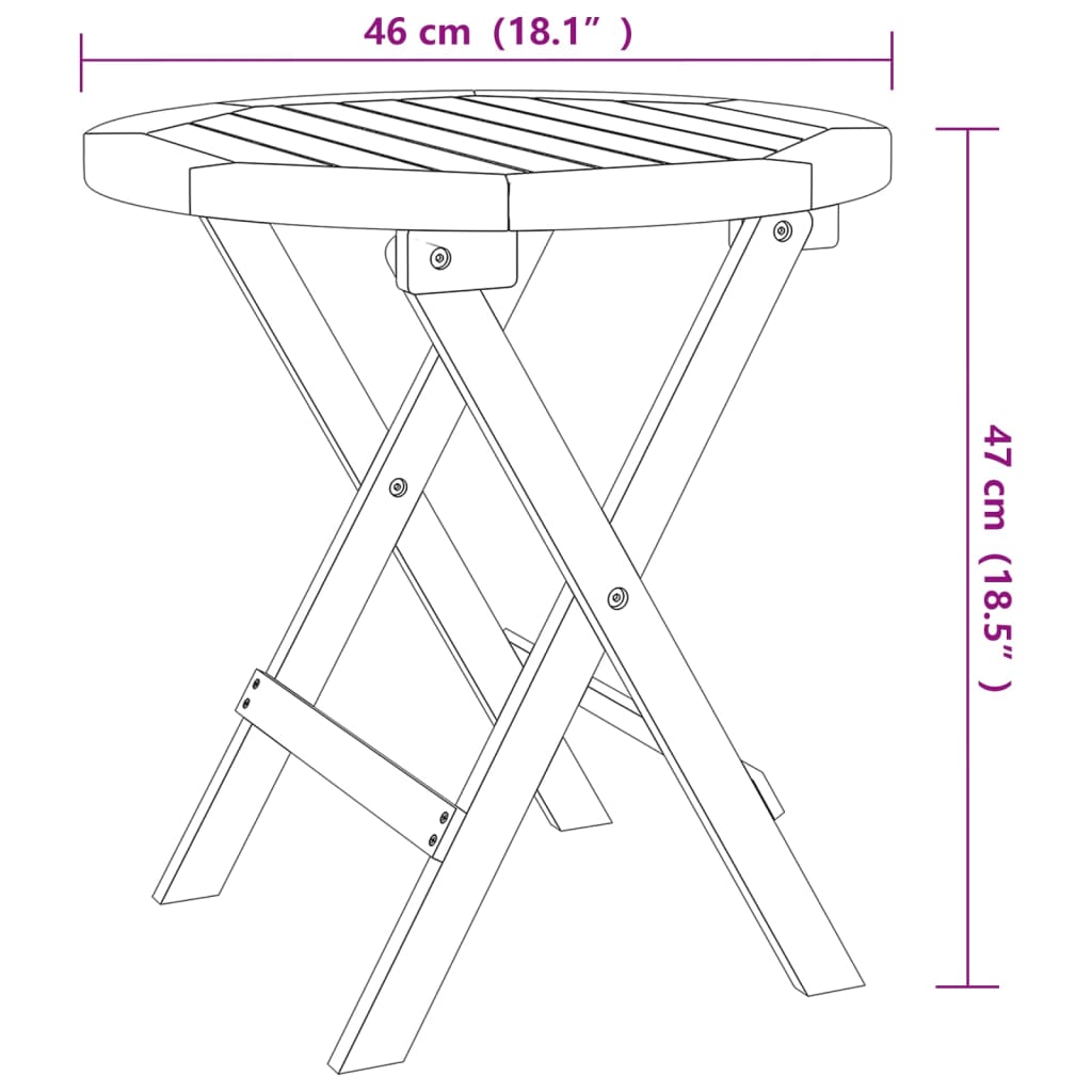 Bistrotafel Ø46x47 cm massief acaciahout Tuintafels | Creëer jouw Trendy Thuis | Gratis bezorgd & Retour | Trendy.nl