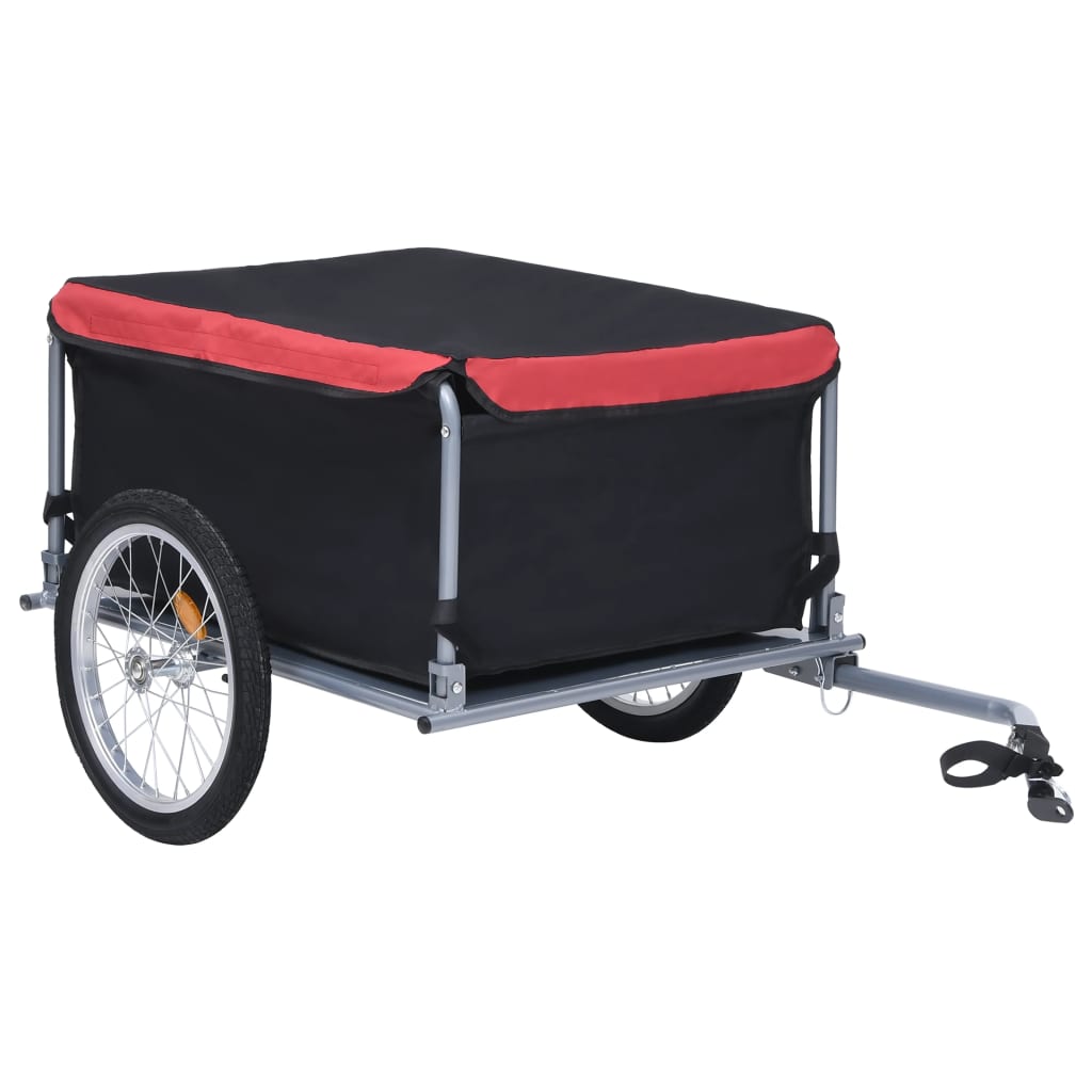 Fietstrailer 65 kg zwart en rood