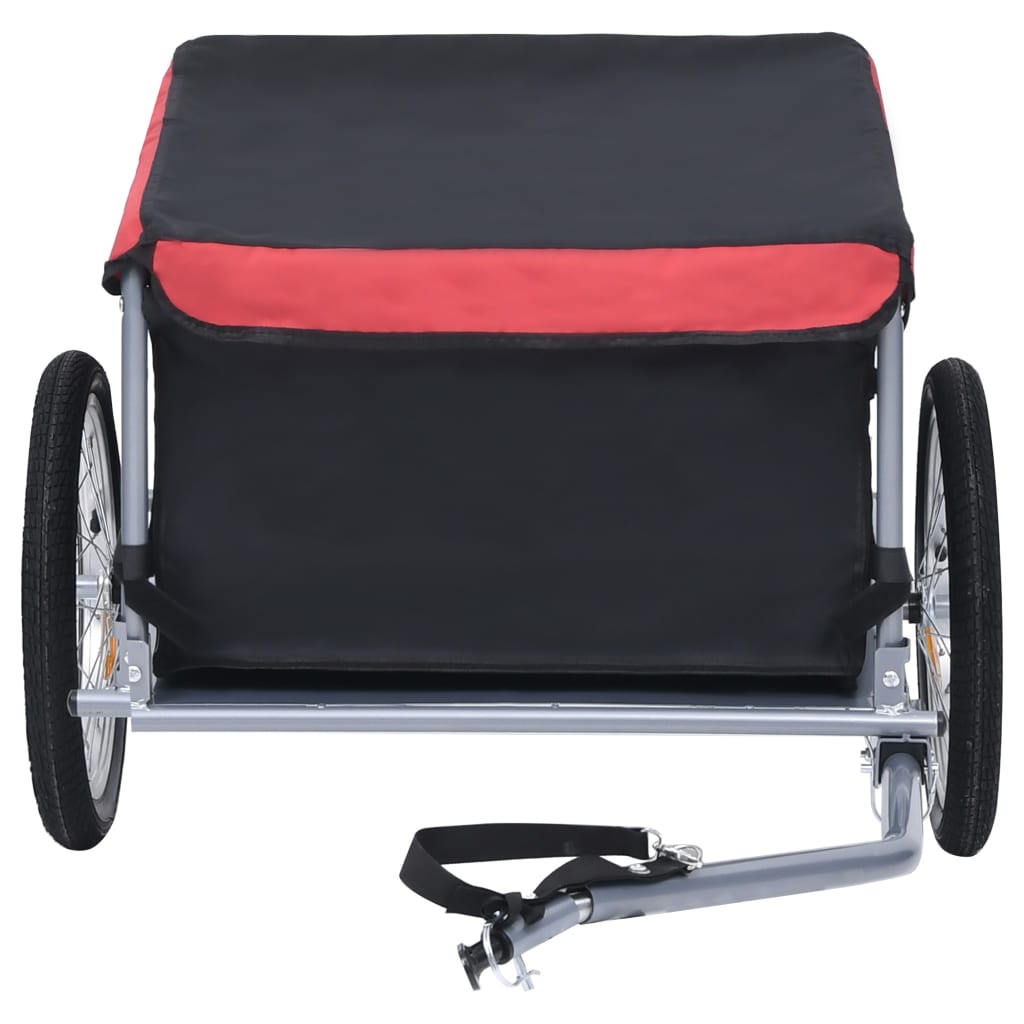 Fietstrailer 65 kg zwart en rood