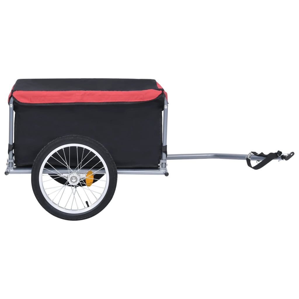 Fietstrailer 65 kg zwart en rood