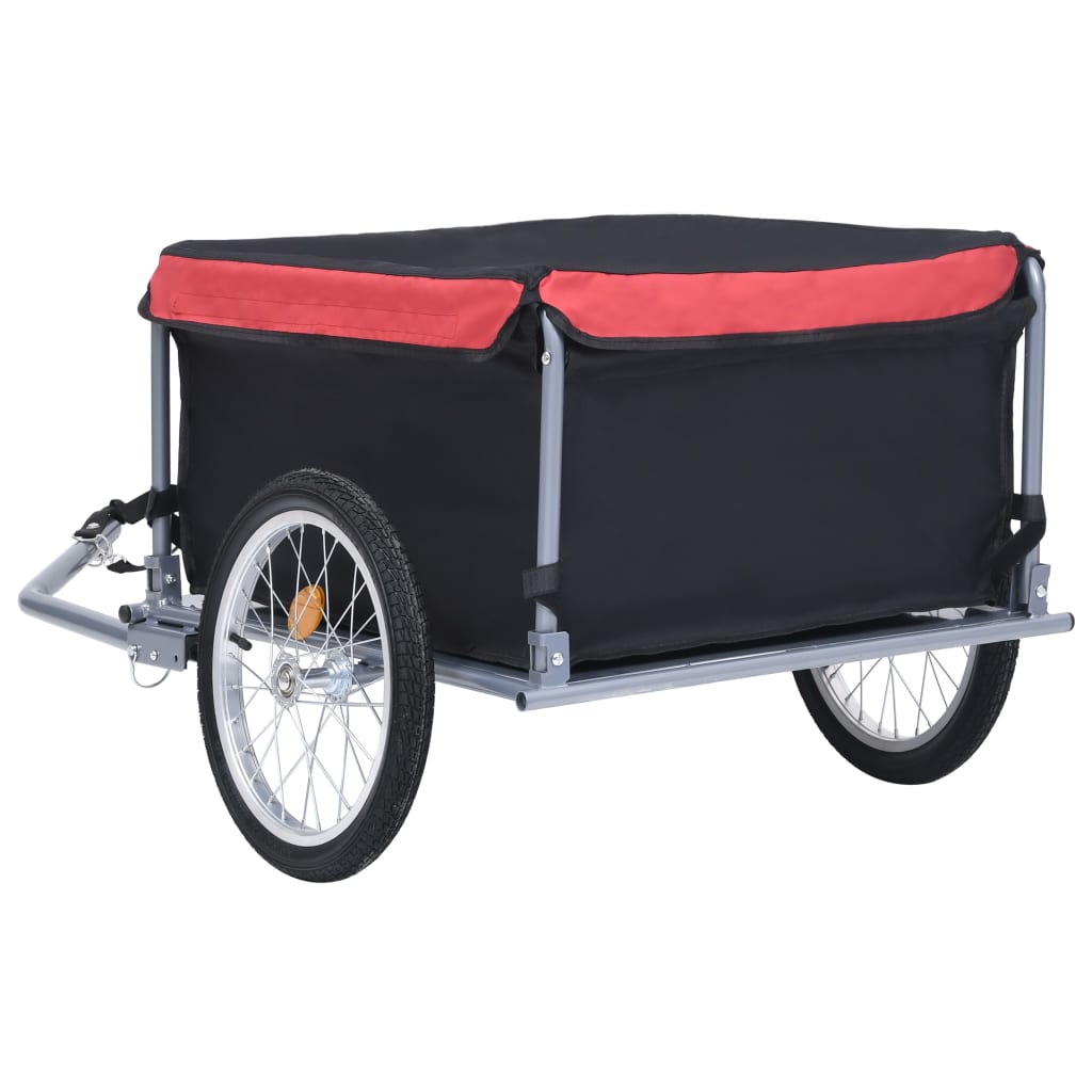 Fietstrailer 65 kg zwart en rood