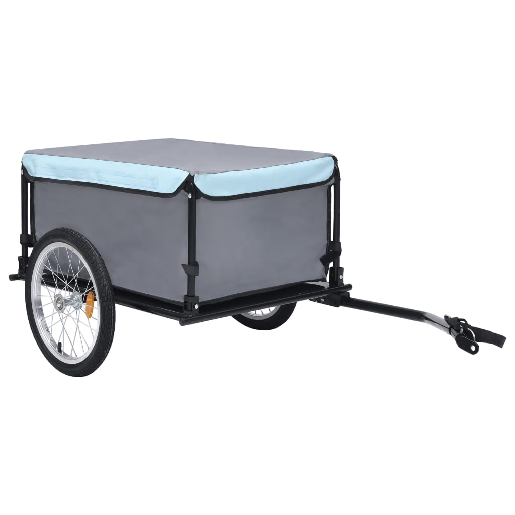 Fietstrailer 65 kg zwart en blauw