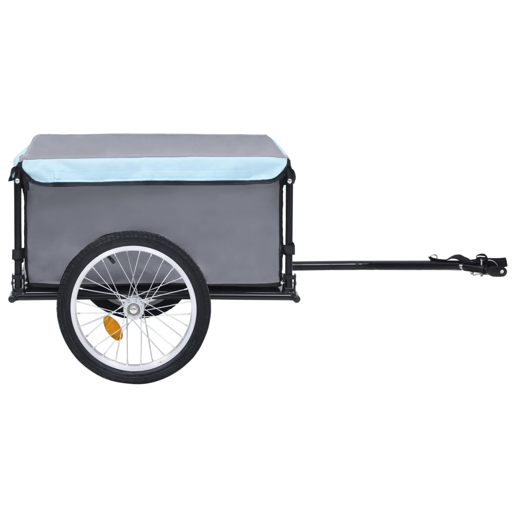 Fietstrailer 65 kg zwart en blauw